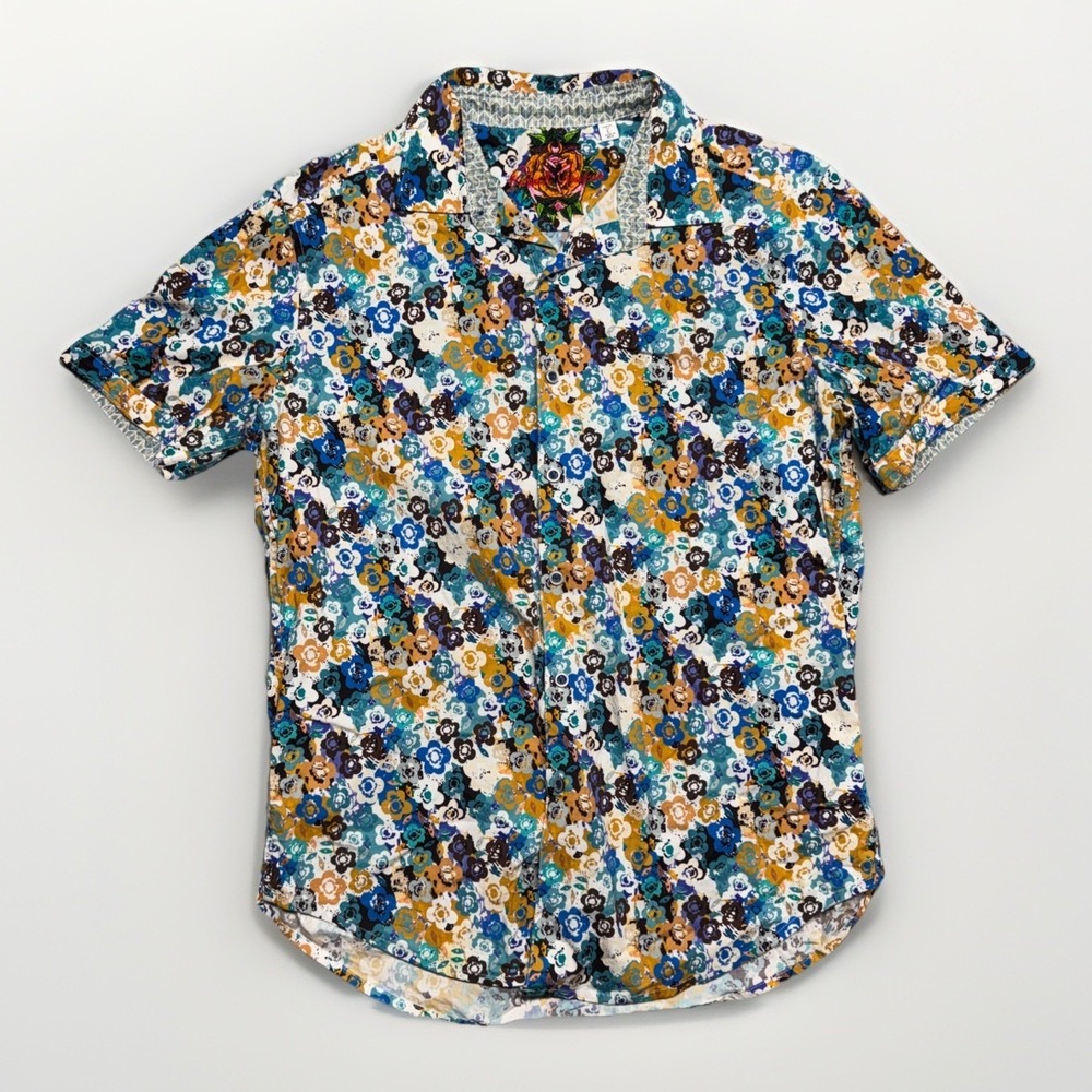 Robert Graham Ivydale Short Sleeveâ Floral Button Down Shirt Large L